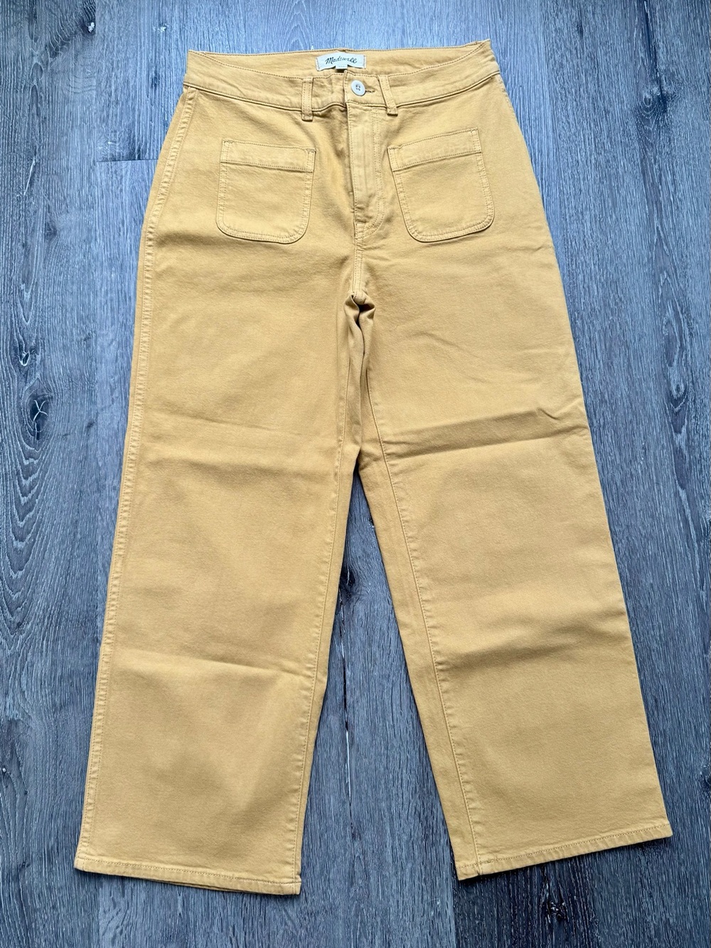 Madewell Emmett Wide Leg Crop Pants P28 Mustard Yellow Utility